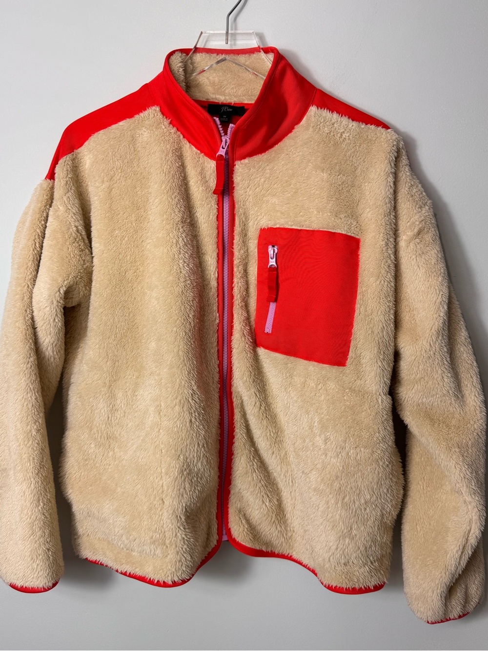 J. Crew Superplush sherpa full-zip jacket sze Medium